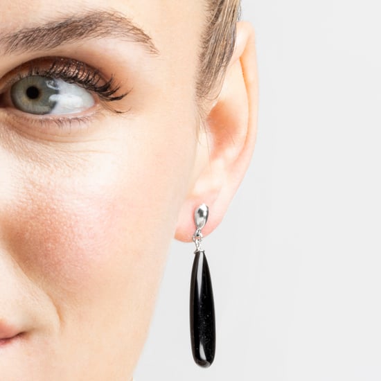 Luxenter oorbellen, 925 sterling zilver, adak en onyx, gerhodineerd afgewerkt - Image 3