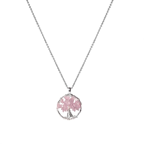 Luxeketting, budleia van metaallegering en gerhodineerde rozenkwarts - Image 1