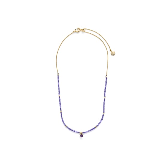 Luxeketting, athat metaallegering en amethist zirkonia 18K vergulde afwerking - Image 3