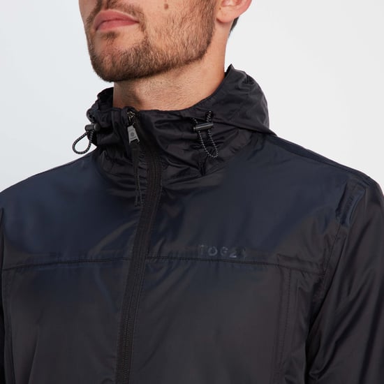 Craven Mens Waterproof Packaway Jacket Black - Image 4