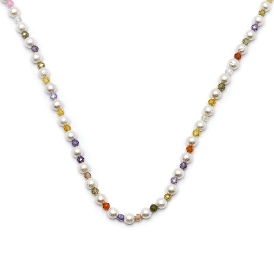 Luxenter Veelkleurige Kristallen Ketting in 18K Geel Goud - Amio - Image 1