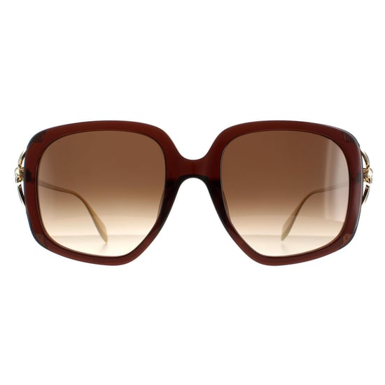 Alexander McQueen Square Dames Bruin Gold Bruin Gradient AM0374S - Image 1
