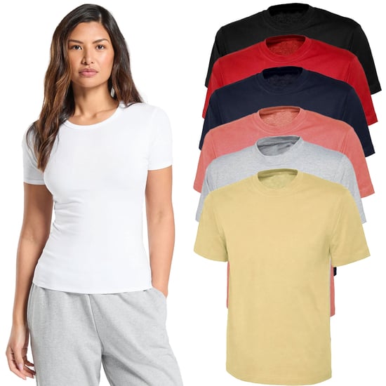 Kruze | Dames Crew Neck T-Shirts (5 Pack) - BLK/GRY/PNK/NUDE/WHT - Image 6