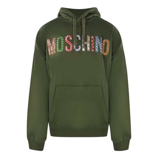 Moschino Bold Geborduurde Hoodie Met Veelkleurig Logo In Groen - Image 1