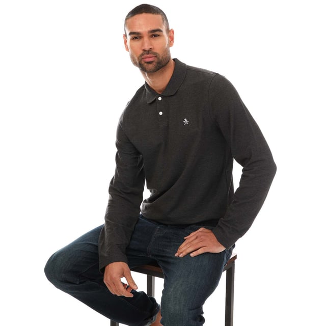 Penguin long discount sleeve polo shirt