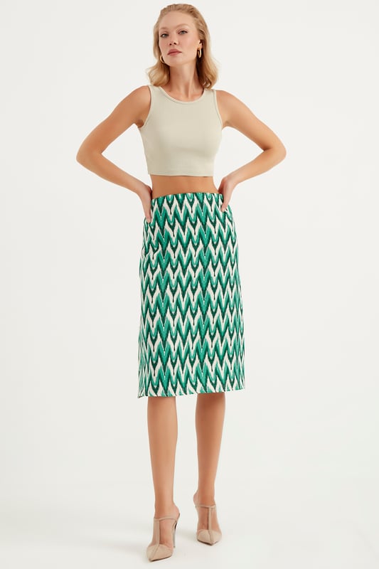 Midi rok met patroon