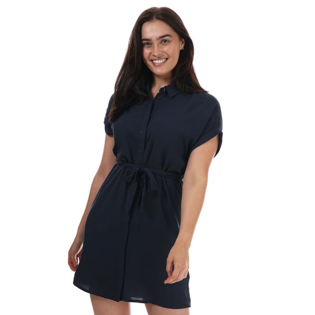Vero Moda Easy overhemdjurk met korte mouwen voor dames marineblauw