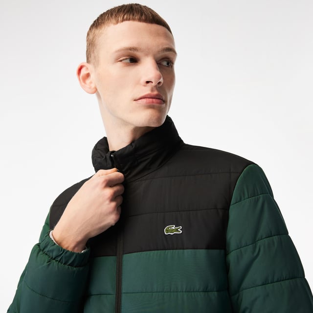 Lacoste green puffer jacket deals