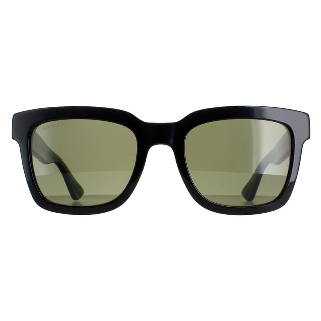 Gucci GG0001SN 002 zwart en groen met rode streep groene zonnebril