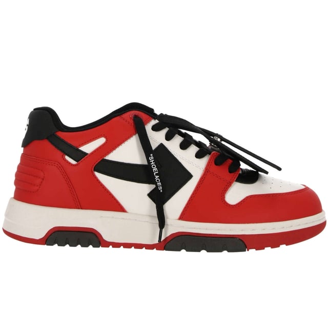 Off Red Out Of Office Red Leather Sneakers