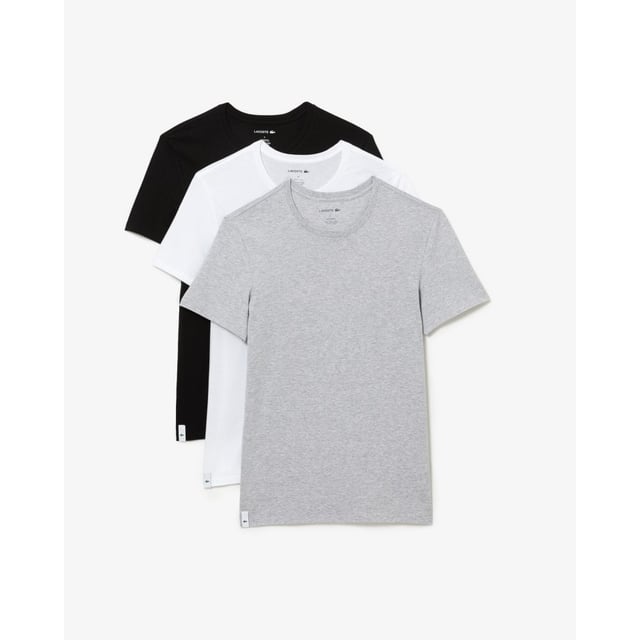 Lacoste 3 pack slim fit T shirts voor heren met ronde hals