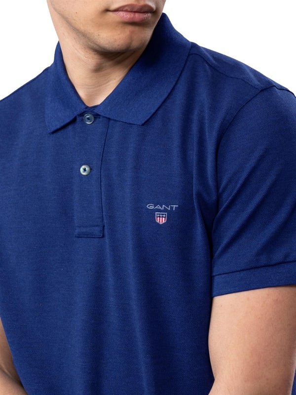 Polo's korte mouw blauw GANT