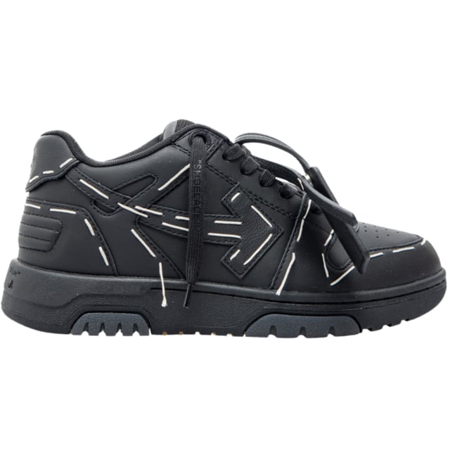 Off White Out Of Office Black Leather Sneakers