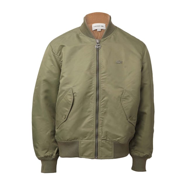 Men s Lacoste Reversible Colourblock Bomber Jacket in Khaki