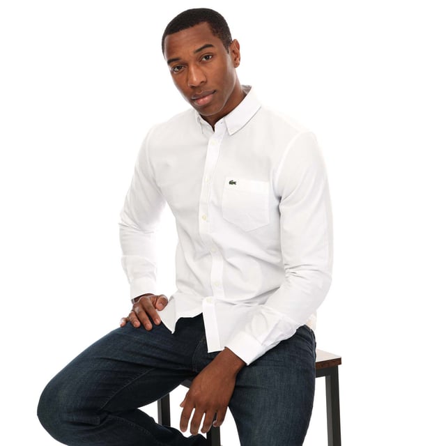 Lacoste white oxford shirt store