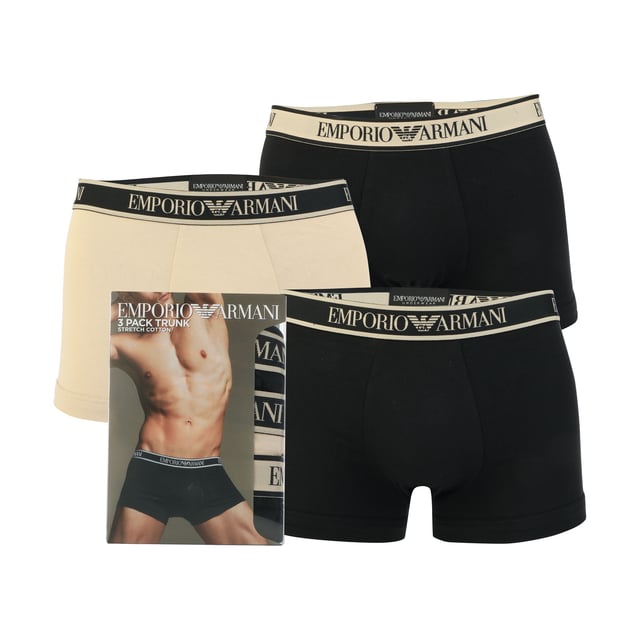 Armani boxershorts voor heren set van 3 beige zwart