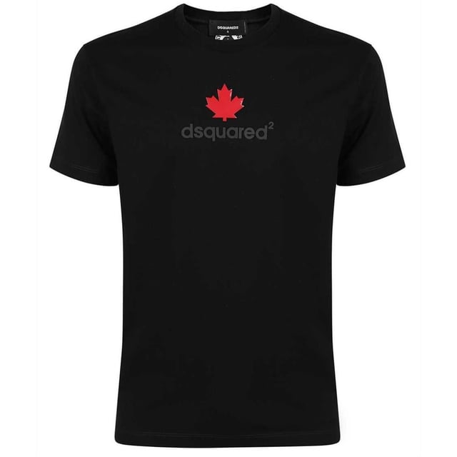 Dsquared2 Maple Leaf borstlogo zwart T shirt