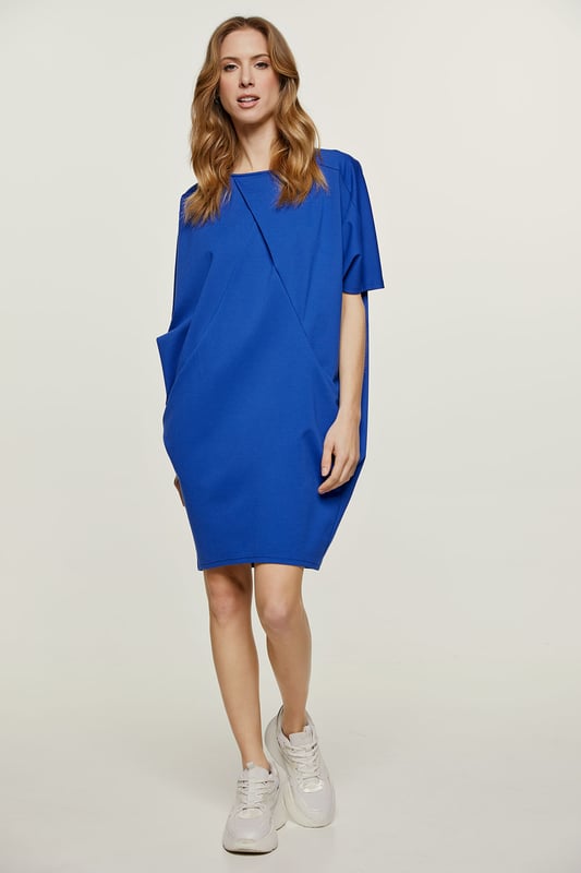 Koningsblauwe Punto di Roma Batwing Jurk