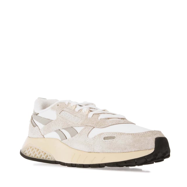 Men s Reebok Classics Classic Leather Hexalite Trainers in White Grey